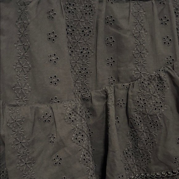 NWOT [Pearl by Lela Rose] Black Eyelet Tiered Ruffle Mini Lined Skirt Women’s 8 - Picture 10 of 12
